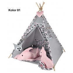 Namiot TIPI TEEPEE mata +3 poduszeczki zwierzaczki